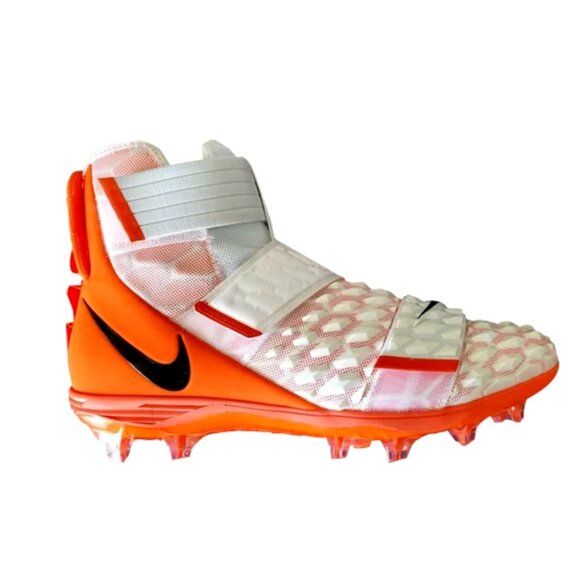 NIKE FORCE SAVAGE ELITE FOOTBALL CLEATS WHITE/ORANGE MEN'S SIZE